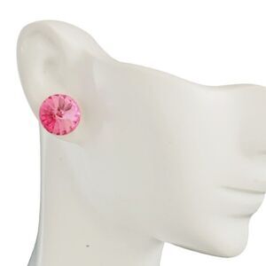 Swarovski pink rivoli stud earrings 10 mm pierced